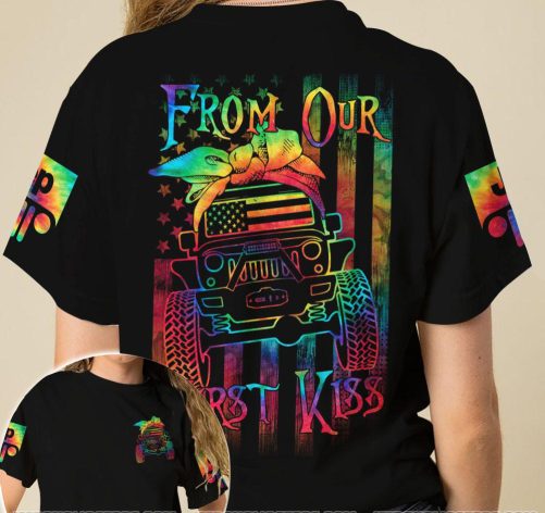 Jeep Couple 3D T shirt From Our First Kiss Till Our Last Breath 2