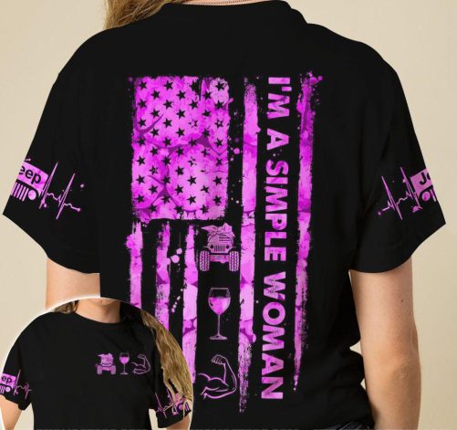 Jeep Couple 3D T shirt I'm A Simple Woman I'm A Simple Man 2