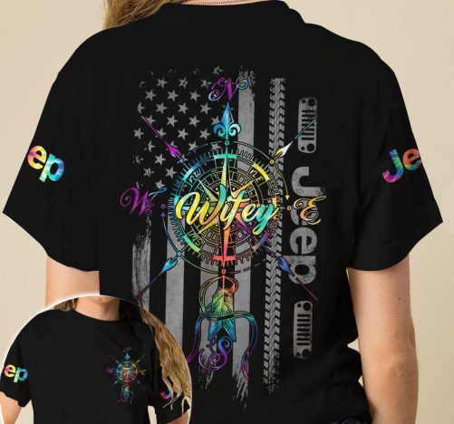 Jeep Couple 3D T shirt Jeep Hubby Jeep Wifey Compass 2