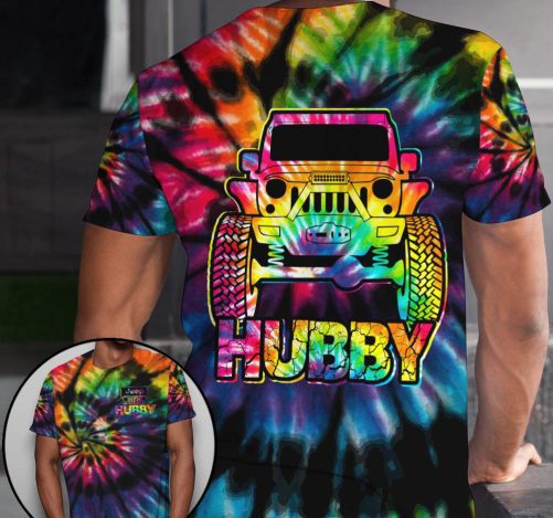 Jeep Couple 3D T shirt Jeep Wifey Jeep Hubby Tie Dye