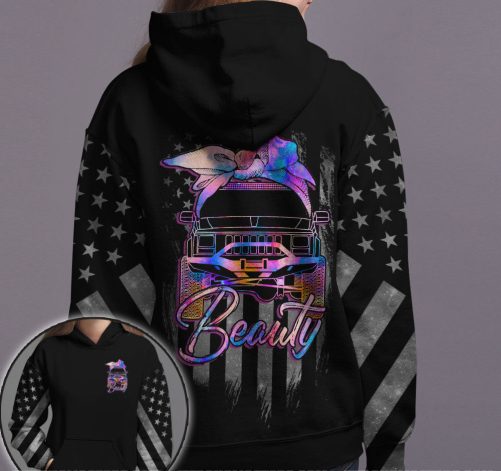 Jeep Couple All Over Hoodie Beast Beauty 2
