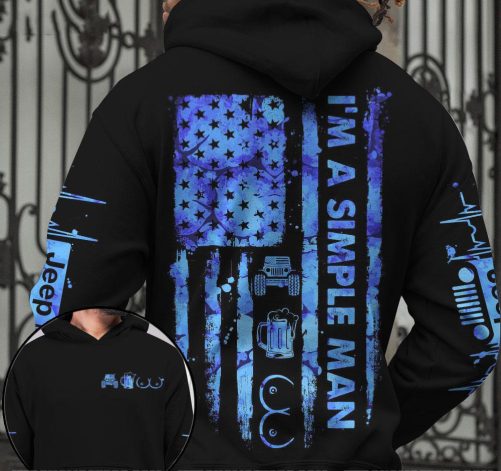 Jeep Couple All Over Hoodie I'm A Simple Woman I'm A Simple Man 1