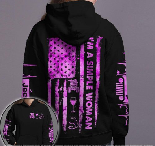 Jeep Couple All Over Hoodie I'm A Simple Woman I'm A Simple Man 2