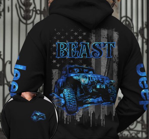 Jeep Couple All Over Hoodie Jeep Beauty Jeep Beast American Flag 1