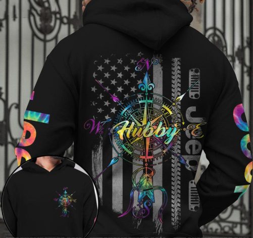 Jeep Couple All Over Hoodie Jeep Hubby Jeep Wifey Compass