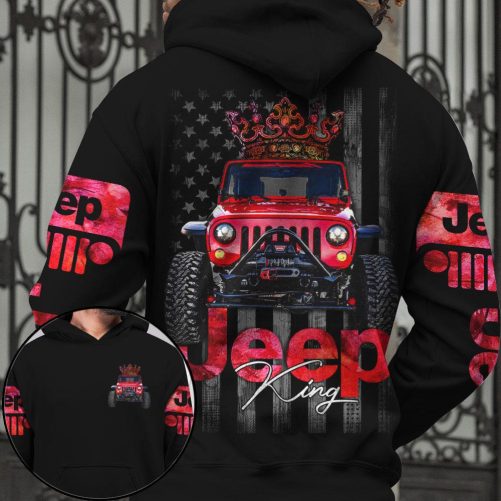 Jeep Couple All Over Hoodie Jeep King Jeep Queen 1