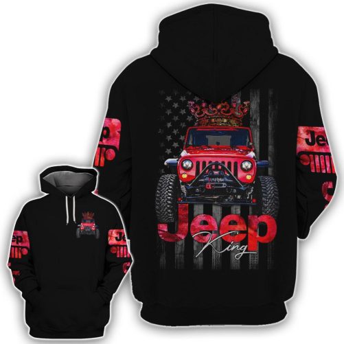 Jeep Couple All Over Hoodie Jeep King Jeep Queen 2