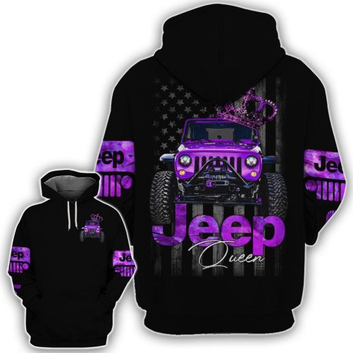 Jeep Couple All Over Hoodie Jeep King Jeep Queen 3