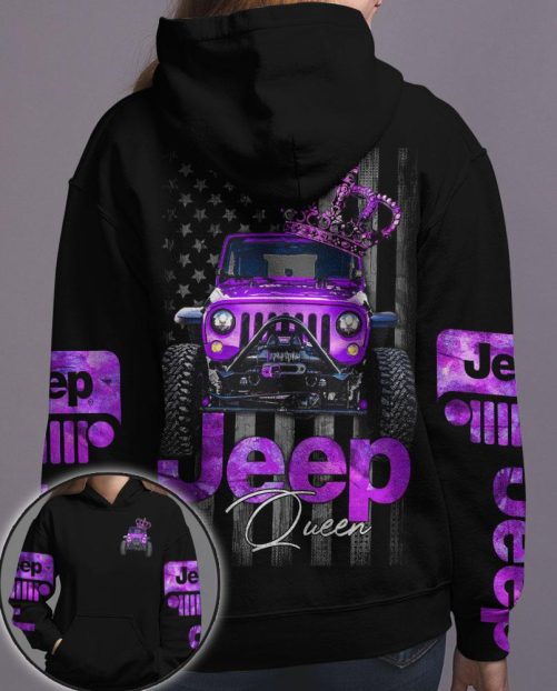 Jeep Couple All Over Hoodie Jeep King Jeep Queen 4