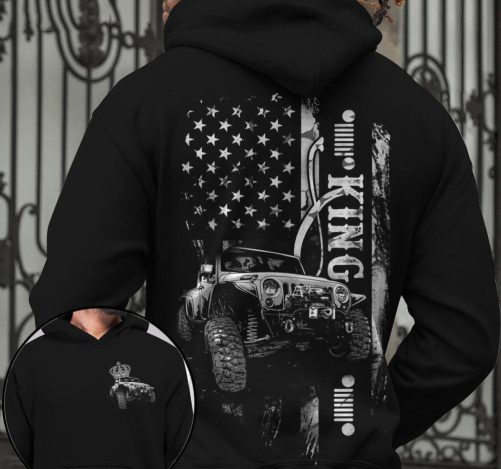 Jeep Couple All Over Hoodie Jeep King Queen 2