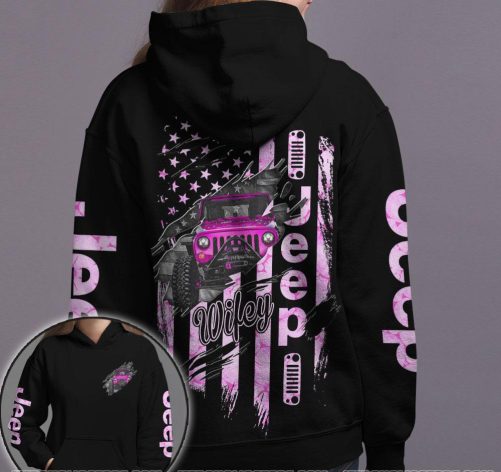 Jeep Couple All Over Hoodie Wifey Hubby