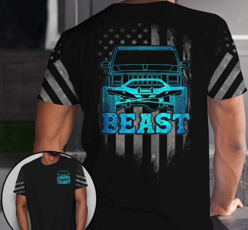 Jeep Couple All Over T Shirts Beast Beauty 1