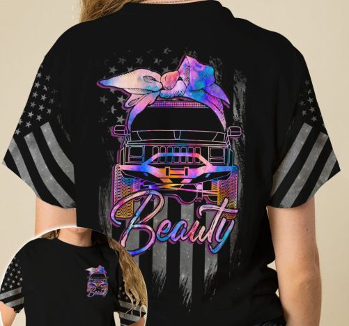 Jeep Couple All Over T Shirts Beast Beauty 2