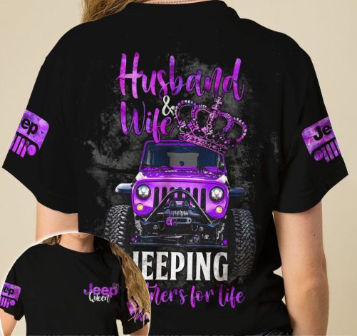 Jeep Couple All Over T Shirts Husband And Wife Partners For Life 2