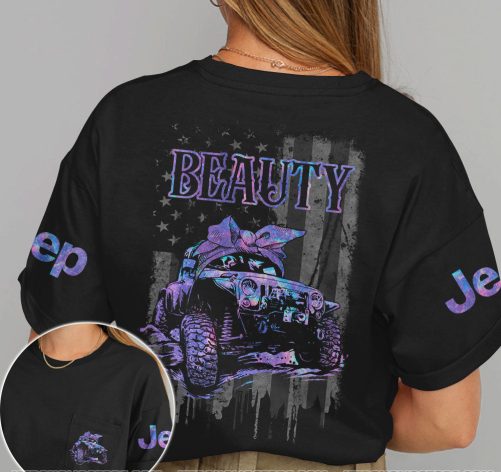 Jeep Couple All Over T Shirts Jeep Beauty Jeep Beast Hologram 1