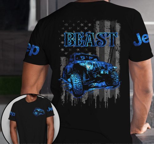 Jeep Couple All Over T Shirts Jeep Beauty Jeep Beast Hologram 2