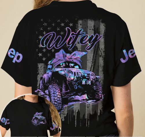 Jeep Couple All Over T Shirts Jeep Hubby Jeep Wifey Hologram (2)
