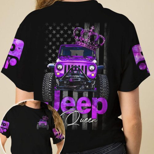 Jeep Couple All Over T shirt Jeep Queen Jeep King 1