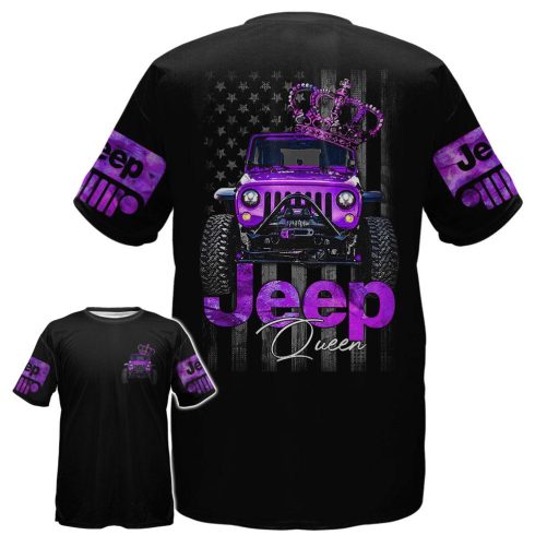 Jeep Couple All Over T shirt Jeep Queen Jeep King 2