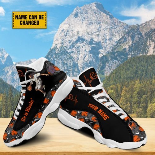 Jesus Basketball Customized Sport Shoes, Jesus He Is Rizzin Shoes, Basketball Pattern Shoes, Basketball Player Unisex Basketball Shoes