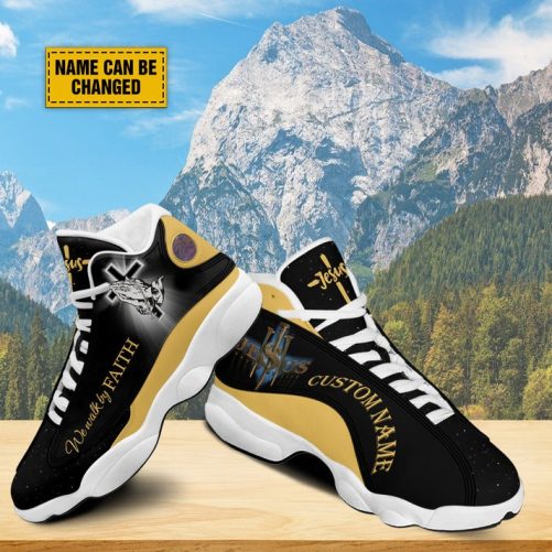 Jesus Saved My Life Basketball Shoes, Jesus Christ Walk By Faith Running Shoes, God Prayer Footwear Unisex Basketball Shoes