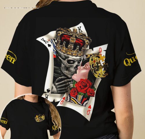 King Queen Couple All Over T Shirts 2