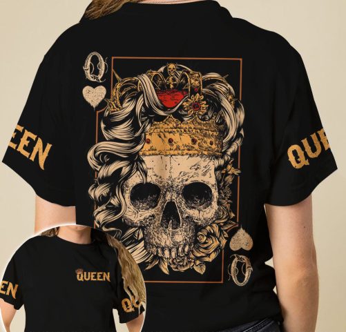 King Queen Couple All Over T Shirts Crown 2