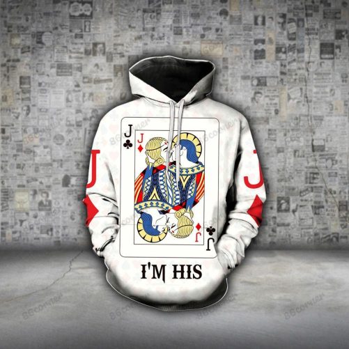LGBT Gay Couple All Over Hoodie I'm His He's Mine Poker Cards 2