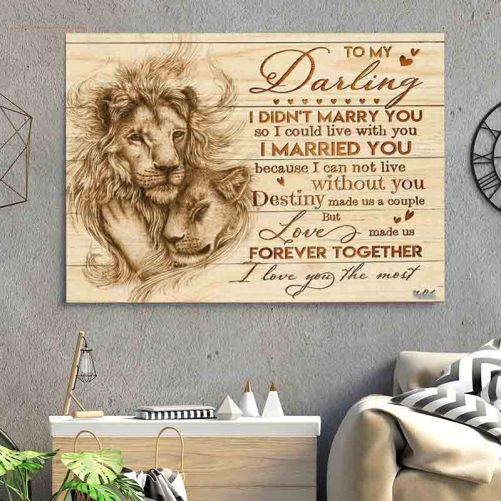 Lion Couple Canvas To My Darling I Love You The Most (2)