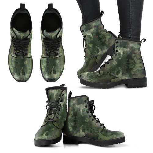 Military Handcrafted Women's Women's Vegan Leather Combat Boots 1