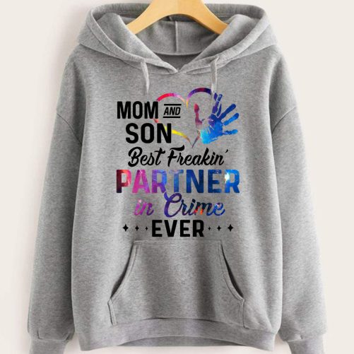 Mom Hoodie Mom And Son Best Freakin Partner In Crime Ever   Gift For Mother 1