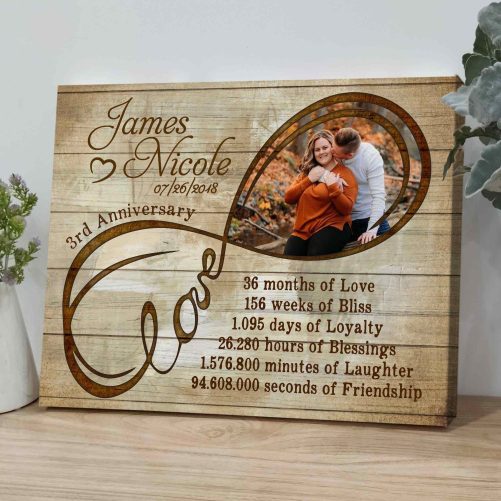 Personalized 3rd Anniversary Canvas Love Infinity (1)