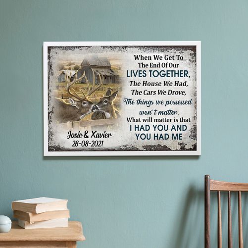 Personalized Buck & Doe Couple Canvas When We Get To The End Of Our Lives Together 2