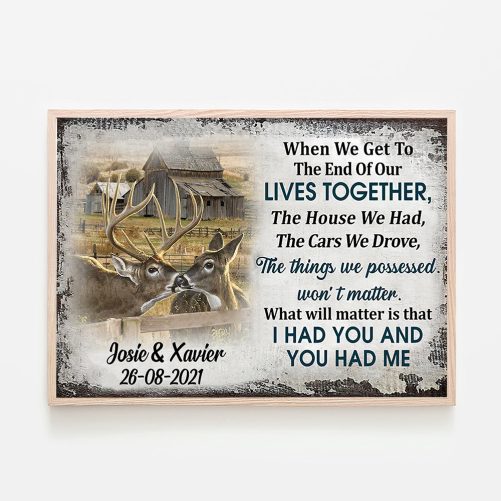 Personalized Buck & Doe Couple Canvas When We Get To The End Of Our Lives Together