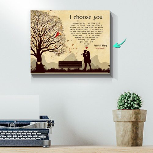 Personalized Couple Canvas I Choose You Bird In The Tree 1