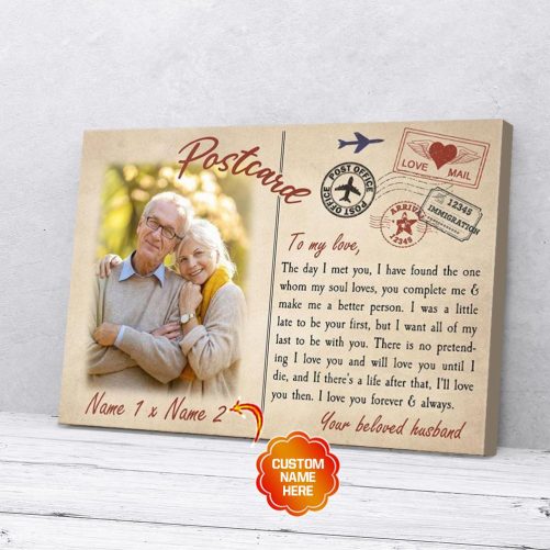 Personalized Couple Canvas Postcard To My Wife From Beloved Husband