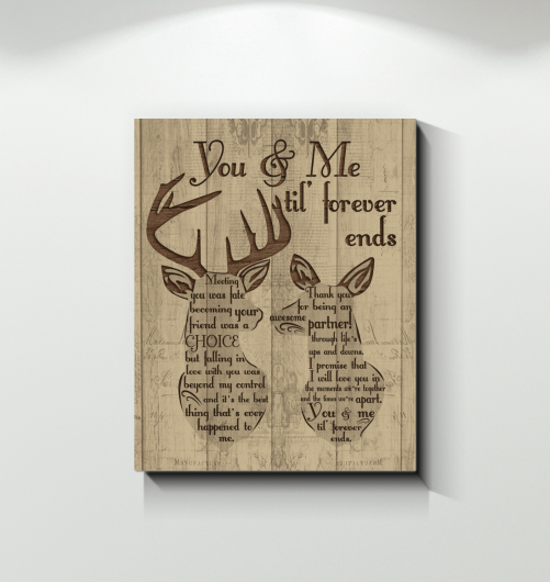 Personalized Deer Couple Canvas You And Me Til Forever Ends 2
