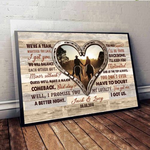 Personalized Horse Canvas For Couple We're A Team You Got Me I Got Us (4)