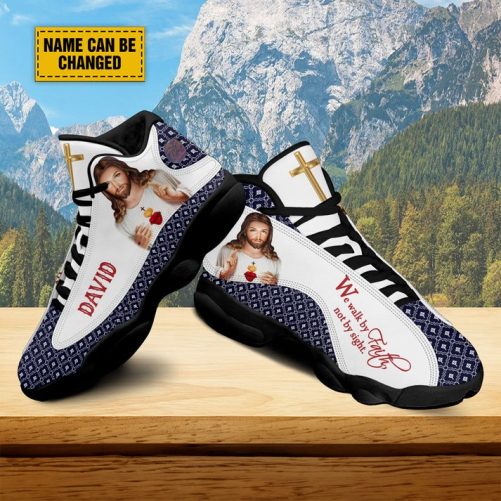 Personalized Jesus Basketball Shoes We Walk By Faith Not By Sight 1