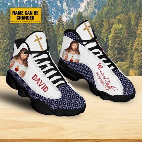 Personalized Jesus Basketball Shoes We Walk By Faith Not By Sight 2