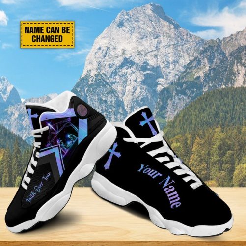 Personalized Jesus Cross Christ Nativity Basketball Shoes, Jesus Nativity Running Shoes, Christian Religious Gift, Shoes With Thick Soles 1