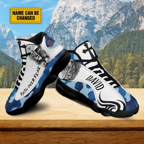 Personalized Jesus Lion Of Judah Basketball Shoes Faith Over Fear 1