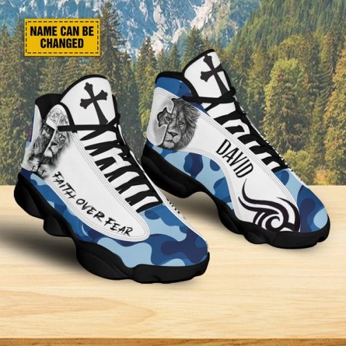 Personalized Jesus Lion Of Judah Basketball Shoes Faith Over Fear 2