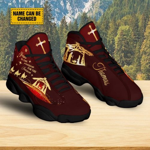 Personalized Nativity Jesus Birth Christmas Basketball Shoes Jesus Is The Reason For Season Xmas 2