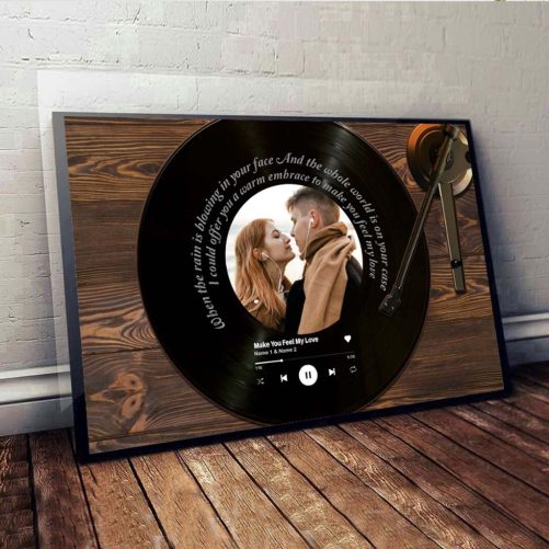 Personalized Song Lyrics Canvas For Couple Black CD (1)