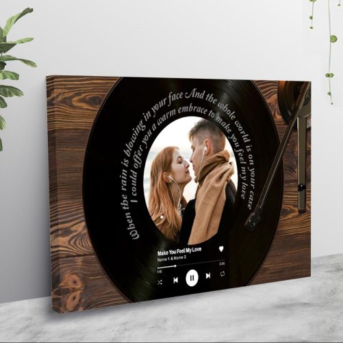 Personalized Song Lyrics Canvas For Couple Black CD (2)
