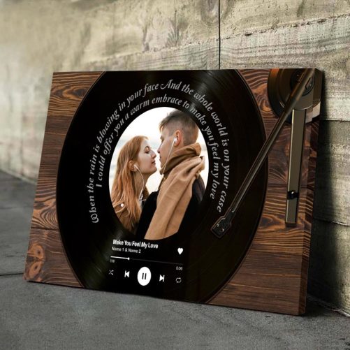 Personalized Song Lyrics Canvas For Couple Black CD (3)