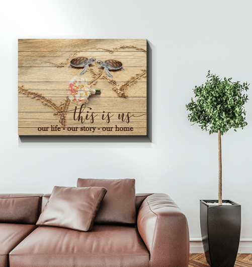Personalized Turtle Couple Canvas This Is Us Our Life 1