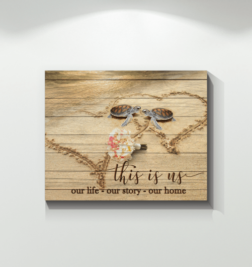 Personalized Turtle Couple Canvas This Is Us Our Life 3