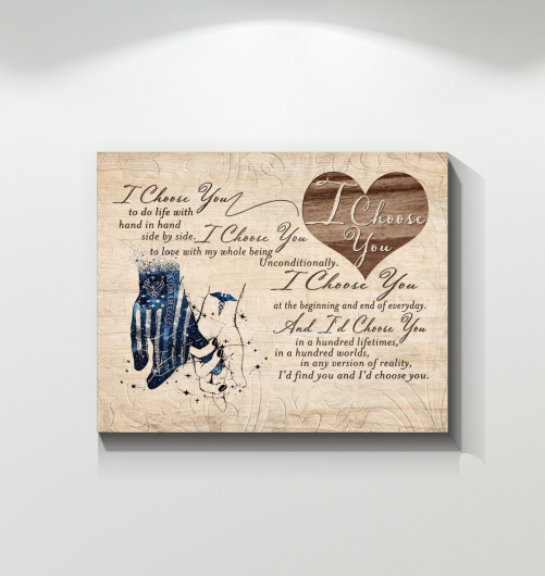 Personalized Veteran Couple Canvas I Choose You 1